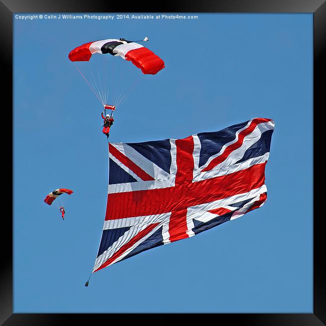 Flying The Flag - The Red Devils - Duxford 2014 Framed Print by Colin Williams Photography
