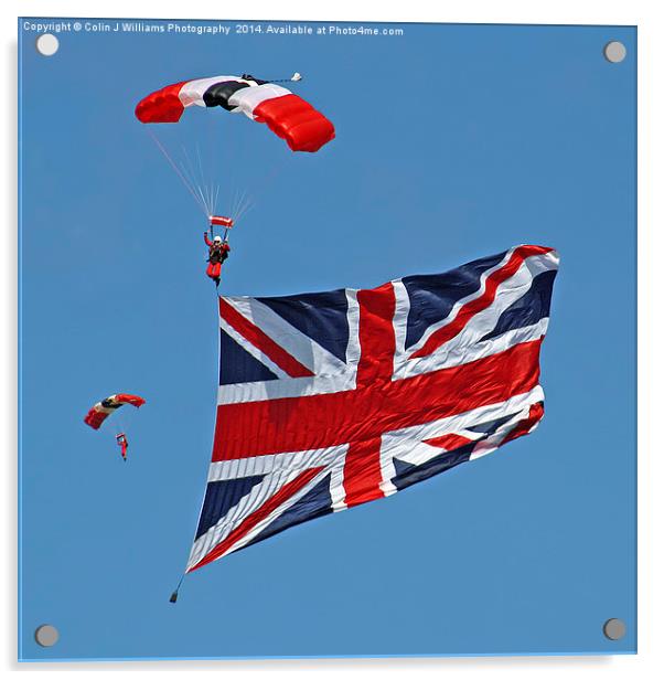Flying The Flag - The Red Devils - Duxford 2014 Acrylic by Colin Williams Photography