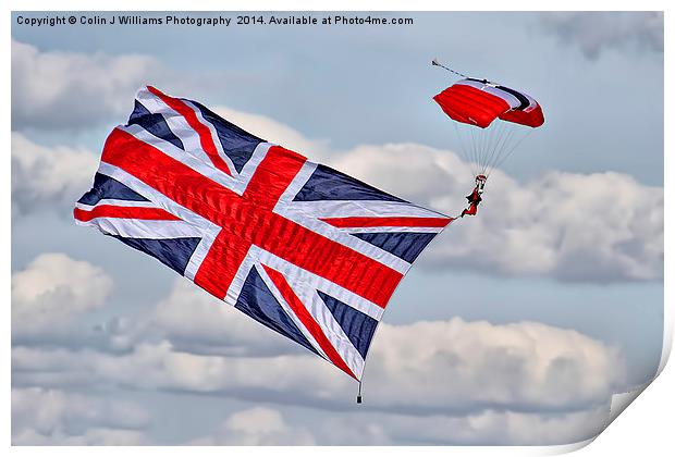 Flying The Flag 2 - The Red Devils - Duxford 2014 Print by Colin Williams Photography