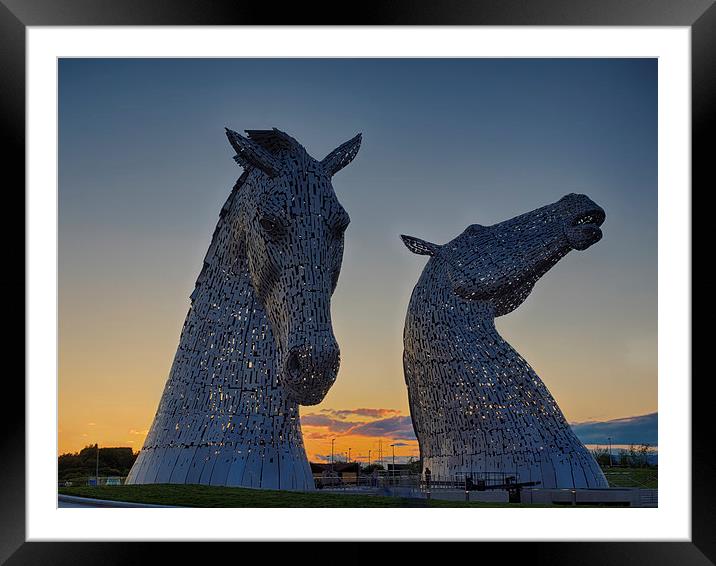 Kelpies Sunset Framed Mounted Print by Tommy Dickson