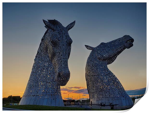 Kelpies Sunset Print by Tommy Dickson