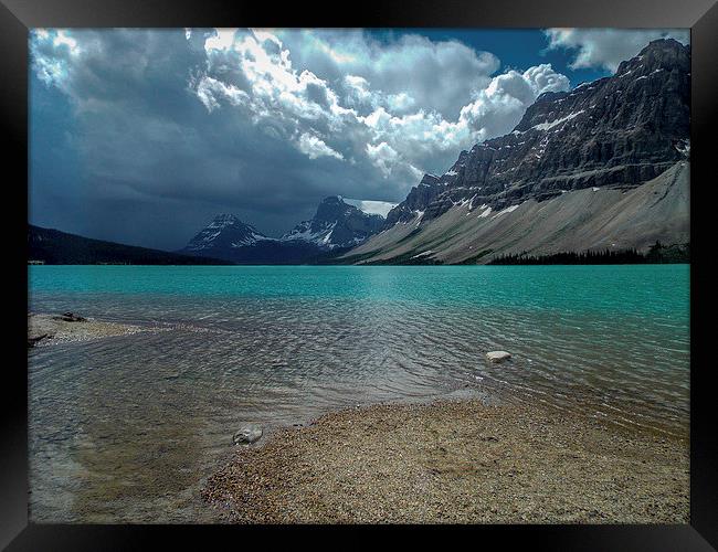 Rocky Mountains Canada Petyo Lake Framed Print by Chris Curry