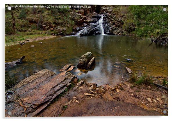 Waterfall in the Aussie bush Acrylic by Matthew Burniston