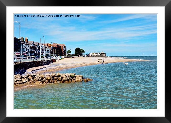 The beach at Rhos-on-Sea, North Wales Framed Mounted Print by Frank Irwin