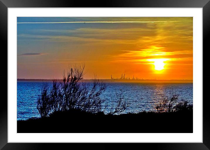 Fawley Sunset Framed Mounted Print by Dave Fry
