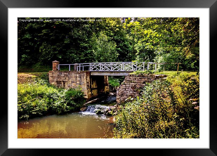 Bridge in the woods Sandsend Framed Mounted Print by keith sayer