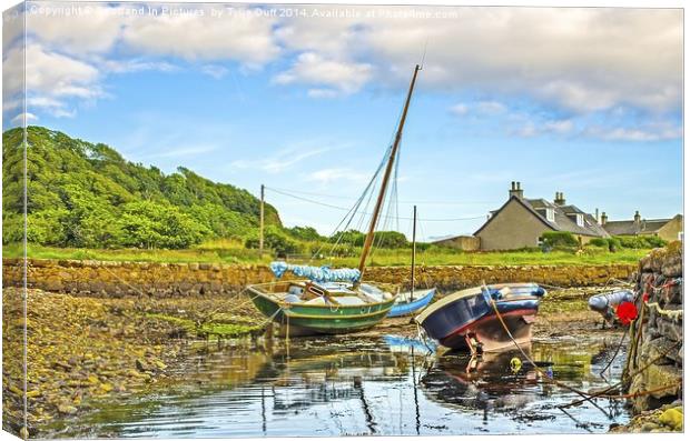 Boats in Portencross Harbour Ayrshire Canvas Print by Tylie Duff Photo Art