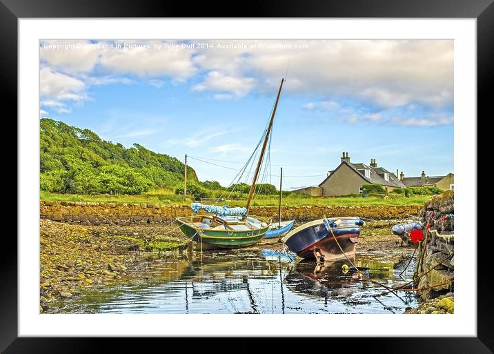 Boats in Portencross Harbour Ayrshire Framed Mounted Print by Tylie Duff Photo Art