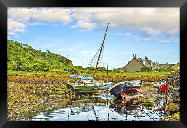 Boats in Portencross Harbour Ayrshire Framed Print by Tylie Duff Photo Art