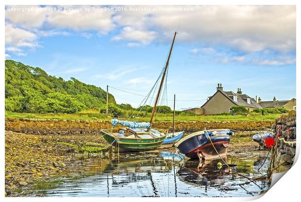 Boats in Portencross Harbour Ayrshire Print by Tylie Duff Photo Art