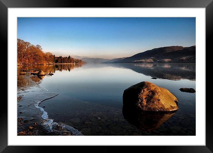 Coniston lake in winter Framed Mounted Print by Robert Fielding