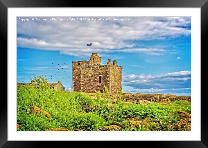 Portencross Castle Ayrshire at Midsummer Framed Mounted Print by Tylie Duff Photo Art