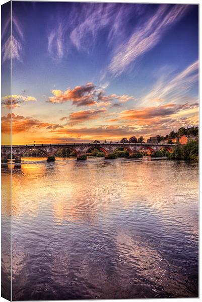 Sunset Over The River Tay Canvas Print by Jamie Moffat