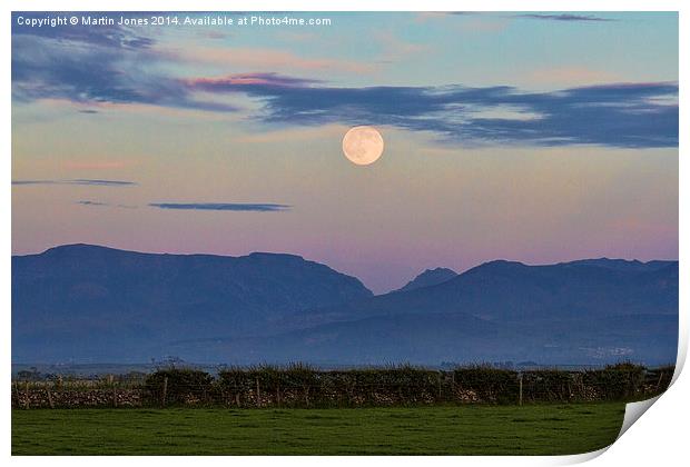 Moon over Snowdonia Print by K7 Photography