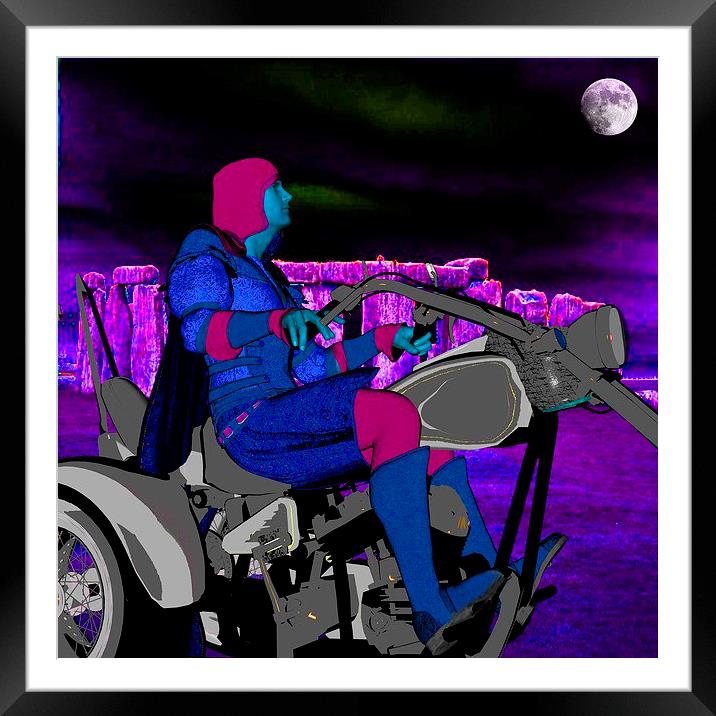 Night Rider Framed Mounted Print by Matthew Lacey