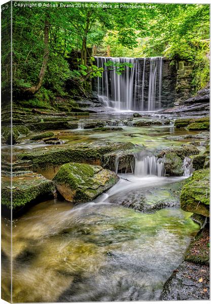 Nant Mill Waterfall Wrexham Canvas Print by Adrian Evans