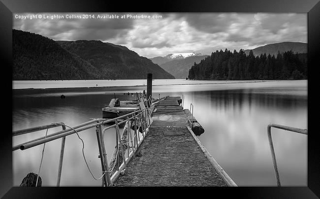 Comox Lake Jetty Framed Print by Leighton Collins