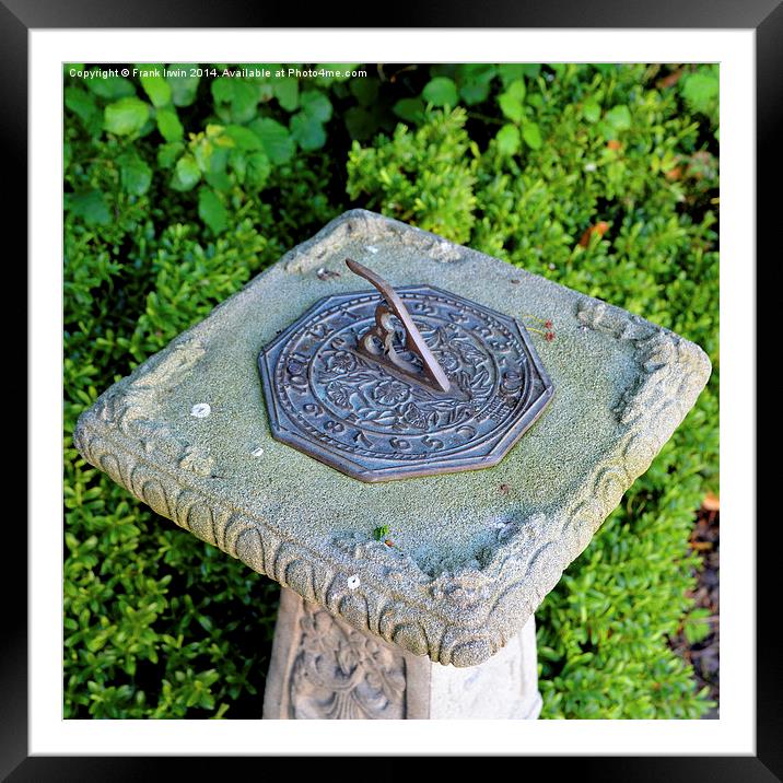 Traditional Sundial on a stone plinth Framed Mounted Print by Frank Irwin
