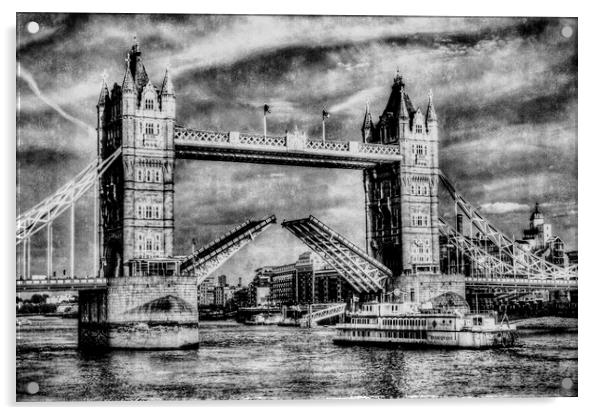 Tower Bridge Vintage Acrylic by David Pyatt