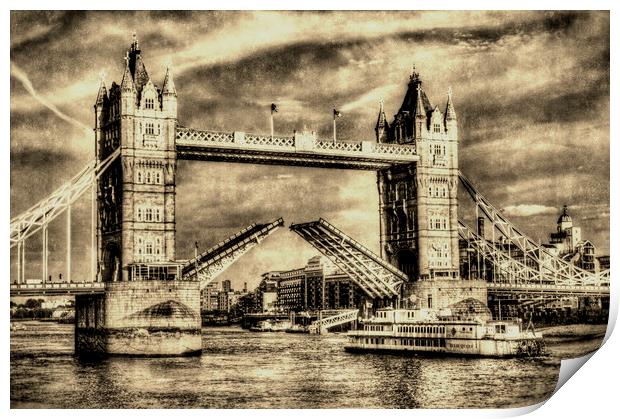 Tower Bridge London Vintage Print by David Pyatt