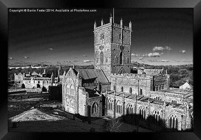 St Davids Cathedral and Palace Framed Print by Barrie Foster