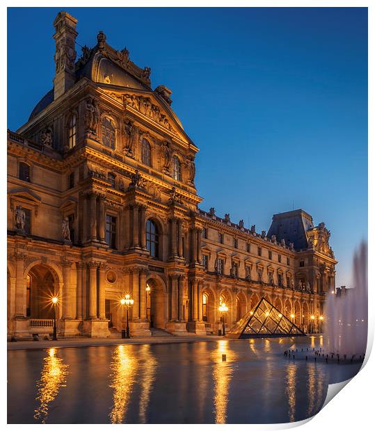 Louvre Sunset, Paris, France Print by Mark Llewellyn