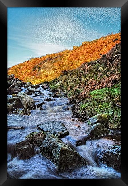 Burbage Brook Waterfalls Framed Print by Darren Galpin