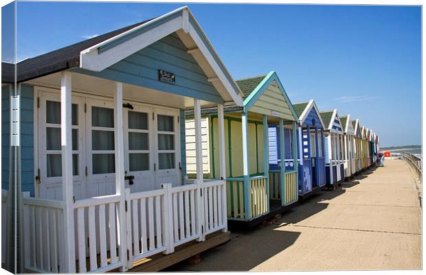 Southwold Beech Huts Canvas Print by Terry Stone