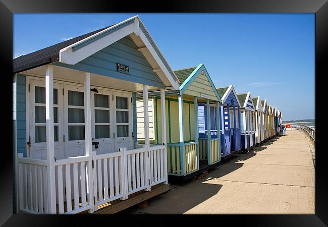 Southwold Beech Huts Framed Print by Terry Stone