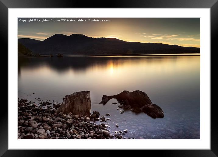 Comox lake sunset Framed Mounted Print by Leighton Collins