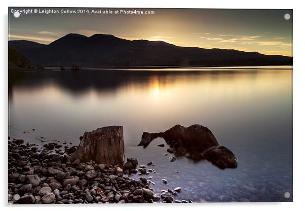 Comox lake sunset Acrylic by Leighton Collins