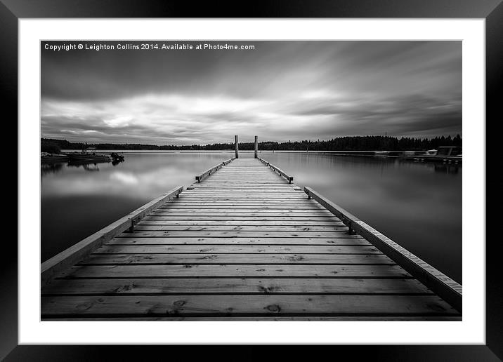 comox lake pontoon walkway Framed Mounted Print by Leighton Collins