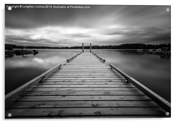 comox lake pontoon walkway Acrylic by Leighton Collins
