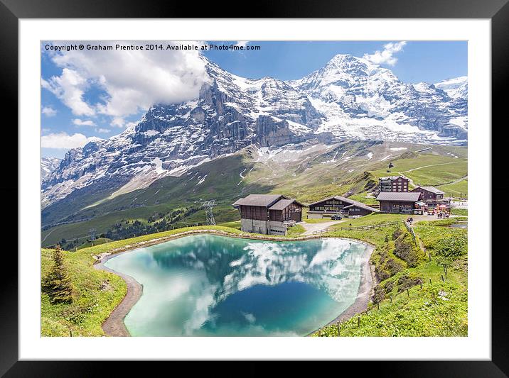 Eiger and Reflection in Alpine Lake Framed Mounted Print by Graham Prentice