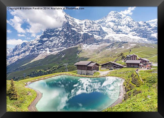 Eiger and Reflection in Alpine Lake Framed Print by Graham Prentice