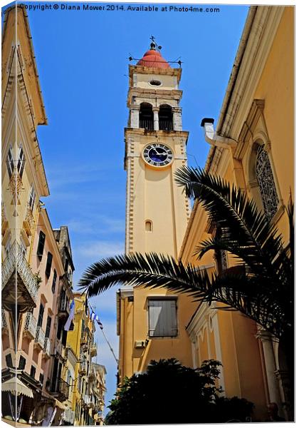 Corfu Old Town Canvas Print by Diana Mower