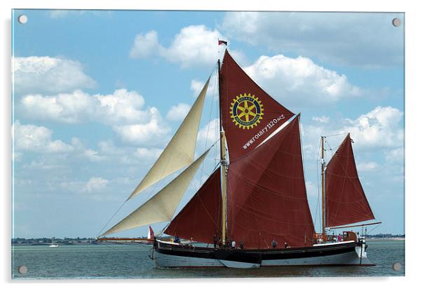 Racing Barge Acrylic by Terry Stone