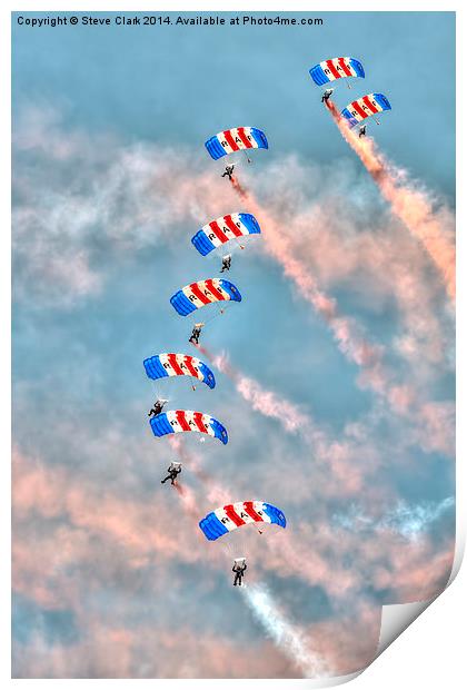 Falcons - RAF Parachute Display Team Print by Steve H Clark
