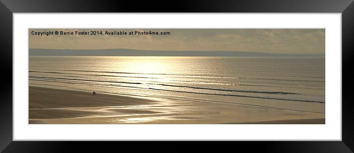 Newgale Winter Sun Framed Mounted Print by Barrie Foster