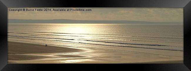 Newgale Winter Sun Framed Print by Barrie Foster