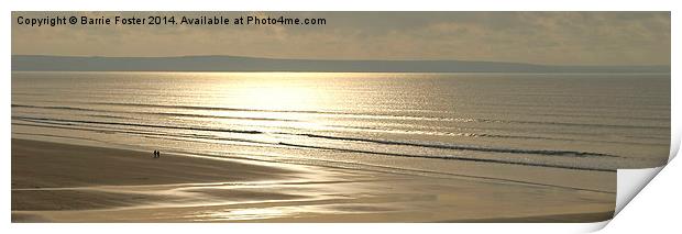 Newgale Winter Sun Print by Barrie Foster