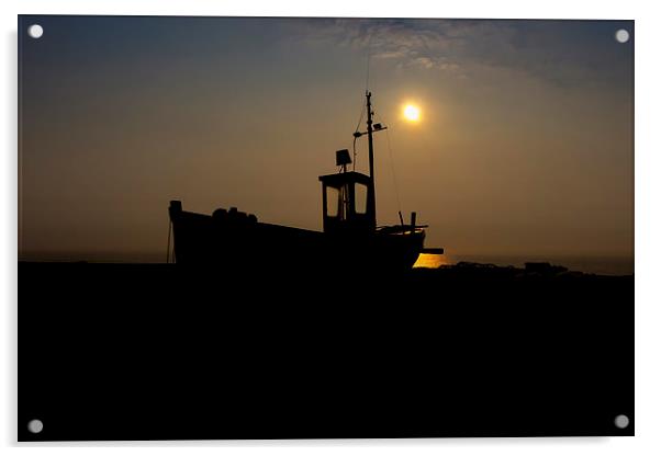 boat at sunrise Acrylic by Dean Messenger