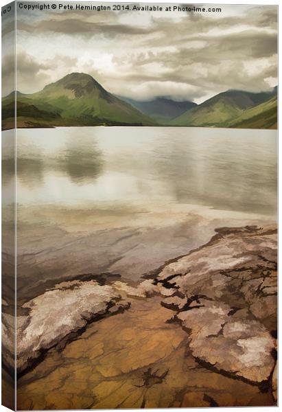 Artistic view of Wastwater in Lake District Canvas Print by Pete Hemington