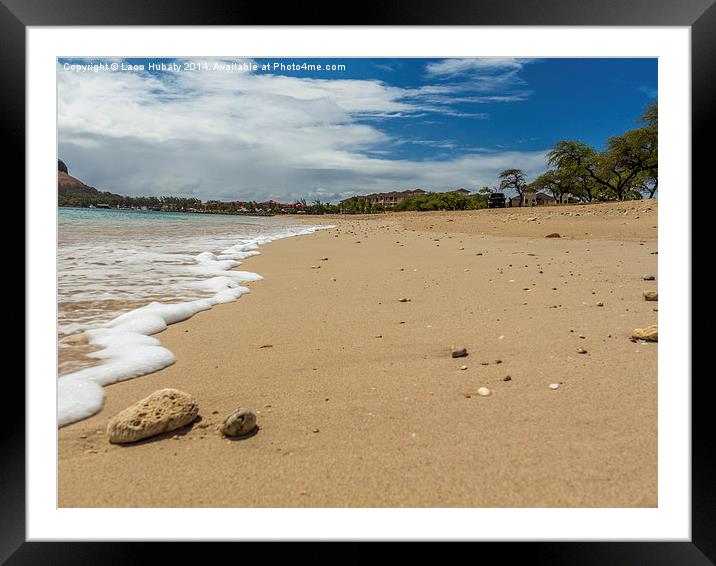 Little stones on the beach Framed Mounted Print by Laco Hubaty