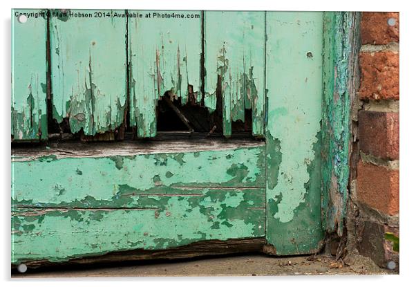 Faded Green Door Acrylic by Mark Hobson