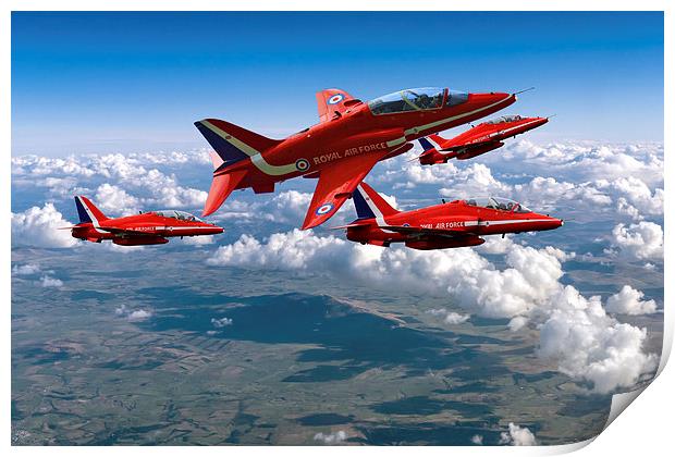 Red Arrows Montage Print by Oxon Images