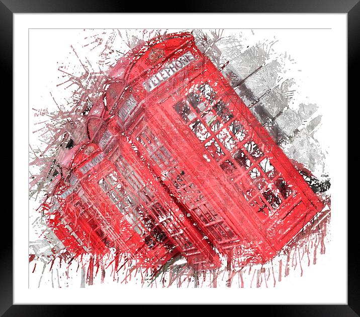 London Phone Boxes Framed Mounted Print by Scott Anderson