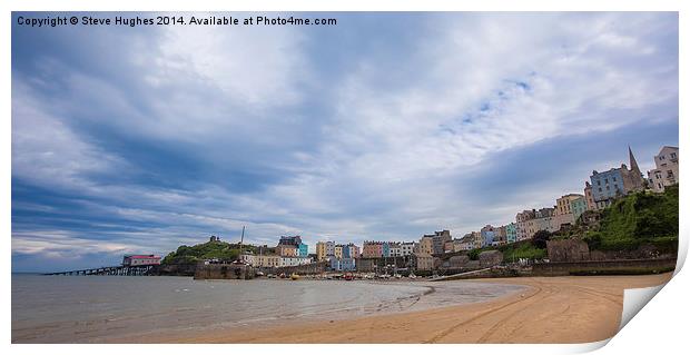 Tenby from the beach Print by Steve Hughes