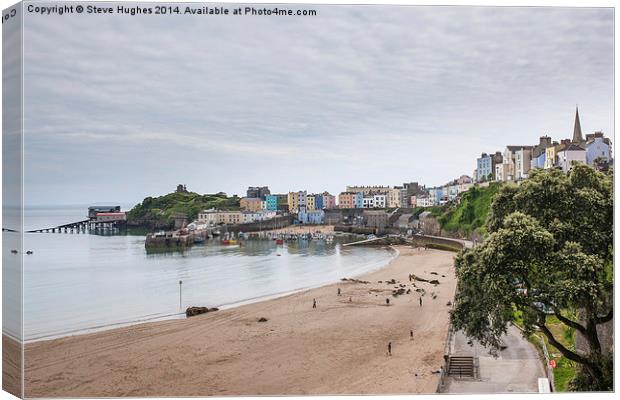 Tenby from the Promenade Canvas Print by Steve Hughes