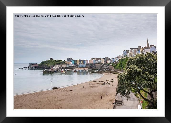 Tenby from the Promenade Framed Mounted Print by Steve Hughes